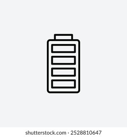 Icono de batería en tres tamaños de carrera de línea diferentes.