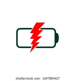 Icono de batería en diseño plano moderno