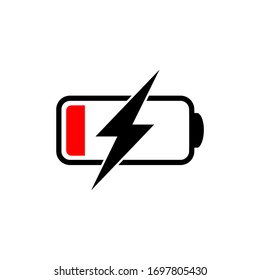 Icono de batería en diseño plano moderno