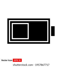 Battery icon in trendy flat design. Electricity icon symbol vector illustration.