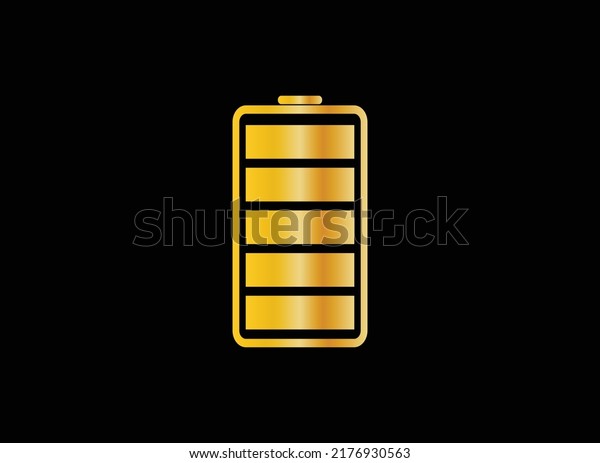 Battery icon in trendy flat design.\
Electricity icon symbol vector\
illustration
