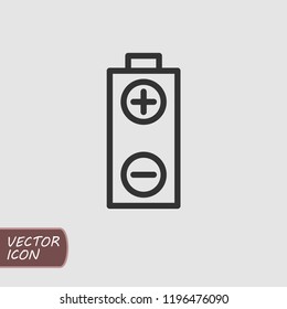 Battery icon in trendy flat style. Vector outline illustration.