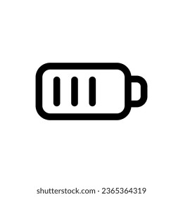Icono de batería de estilo plano moderno aislado en fondo blanco. Símbolo de silueta de batería para el diseño de tu sitio web, logotipo, aplicación, interfaz de usuario. Ilustración del vector, EPS10.