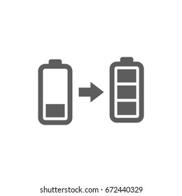 Battery icon in trendy flat style isolated on white background. Symbol for your web site design, logo, app, UI. Vector illustration, EPS