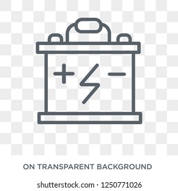 Battery icon. Trendy flat vector Battery icon on transparent background from Electronic devices collection. High quality filled Battery symbol use for web and mobile