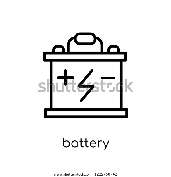 Battery icon. Trendy\
modern flat linear vector Battery icon on white background from\
thin line Electronic devices collection, editable outline stroke\
vector illustration
