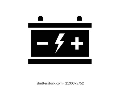 Icono de la batería. Batería de vehículo vector, ilustración de la señal de la fuente de alimentación por el paso 10.
