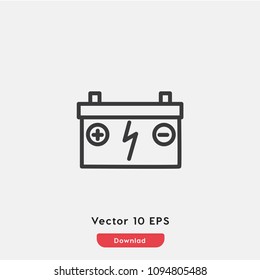 Battery icon vector, car symbol. Modern flat symbol for web and mobile apps