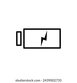 Vector de icono de batería. Señal de ilustración de carga. Símbolo de tornillo. Logotipo Power.