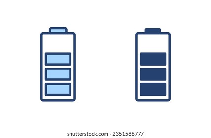 Vector de icono de la batería. señal de carga de batería. nivel de carga de la batería