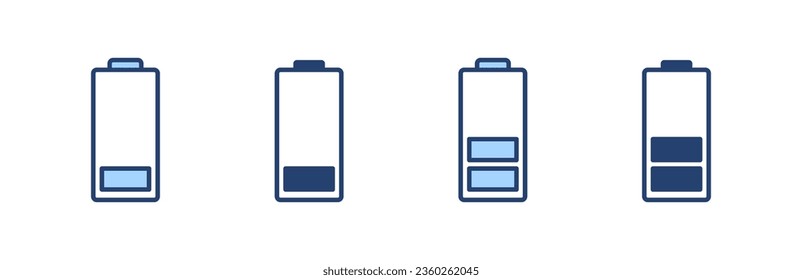 Vector de icono de la batería. señal de carga de batería. nivel de carga de la batería