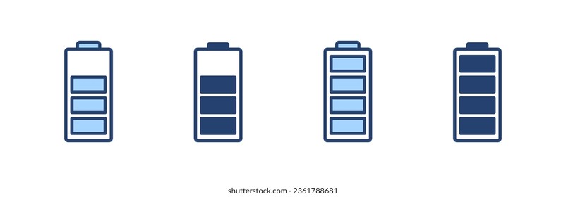 Vector de icono de la batería. señal de carga de batería. nivel de carga de la batería