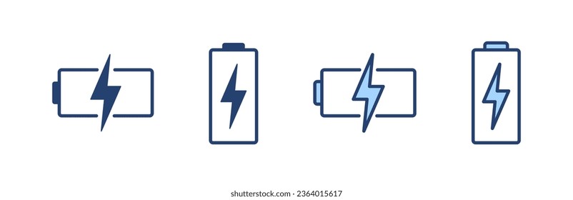 Akkusymbol, Vektorgrafik. Batterieaufladezeichen. Batterieladung