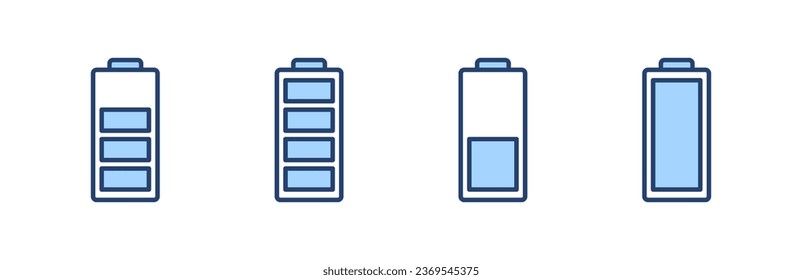 Vector de icono de la batería. señal de carga de batería. nivel de carga de la batería