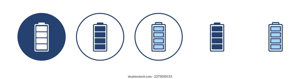 Vector de icono de la batería. señal de carga de batería. nivel de carga de la batería