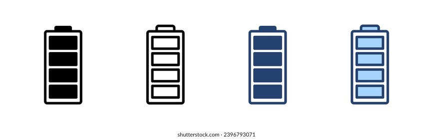 Vector de icono de la batería. señal de carga de batería. nivel de carga de la batería