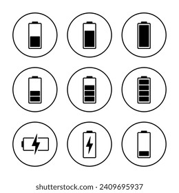 Battery icon vector. battery Charging sign. battery charge level