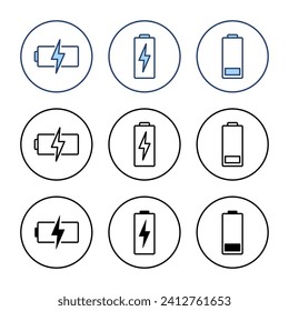 Battery icon vector. battery Charging sign. battery charge level