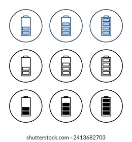 Battery icon vector. battery Charging sign. battery charge level