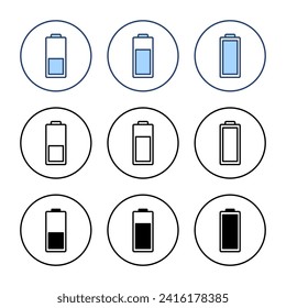 Battery icon vector. battery Charging sign. battery charge level