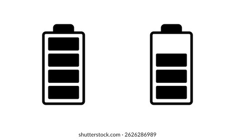 Battery icon vector. battery Charging sign. battery charge level