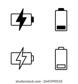 Battery icon vector. battery Charging sign. battery charge level