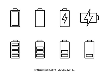 Vector de icono de batería. señal de carga de batería. nivel de Recargo de batería