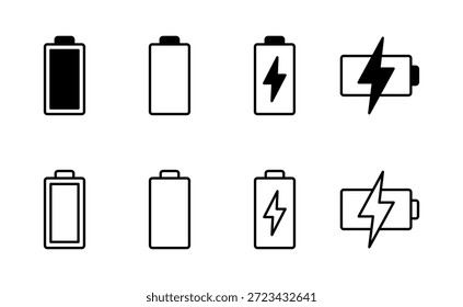 Vector de icono de batería. señal de carga de batería. nivel de Recargo de batería