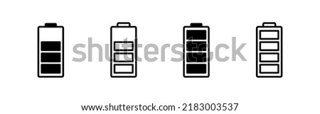 Battery icon vector. battery Charging sign. battery charge level