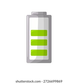 Battery icon vector, battery clip art, battery power level indicator icon vector illustration, isolated on white background 