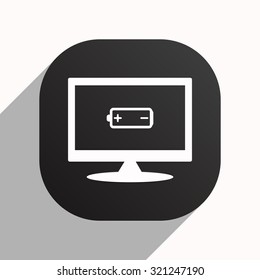 battery. icon. vector design, black button for Mobile Applications