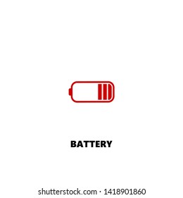 battery icon. battery vector design. sign design. red color