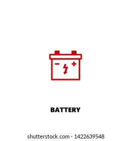 battery icon. battery vector design. sign design. red color