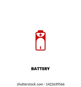 battery icon. battery vector design. sign design. red color