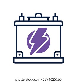 Batteriesymbol. Vektorsymbol mit zwei Tönen für Ihre Website, Ihr Handy, Ihre Präsentation und Ihr Logo-Design.