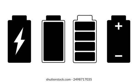 Battery Icon Vector, Energy Charging Symbol, Electricity Power icon for Mobile phone, App interface, Modern graphic illustration, Vector stock