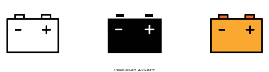 Vektorgrafik des Batteriesymbols. Energie- und Machtsymbol. Vektorgrafik.