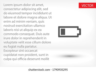 battery icon. Vector EPS 10. Lorem Ipsum Design Flat. linear work. battery icon. battery recharging