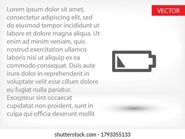 icono de la batería. EPS vectorial 10. Plano de diseño Lorem Ipsum. trabajo lineal. icono de la batería. recarga de batería