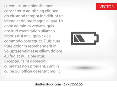 battery icon. Vector EPS 10. Lorem Ipsum Design Flat. linear work. battery icon. battery recharging