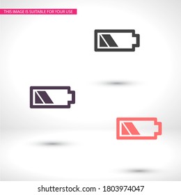 battery icon. Vector EPS 10. Lorem Ipsum Design Flat. linear work. battery icon. battery recharging