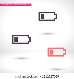battery icon. Vector EPS 10. Lorem Ipsum Design Flat. linear work. battery icon. battery recharging