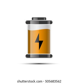 battery icon vector EPS 10, abstract sign charger flat design,  illustration modern isolated badge for website or app - stock info graphics