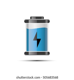 battery icon vector EPS 10, abstract sign charger flat design,  illustration modern isolated badge for website or app - stock info graphics