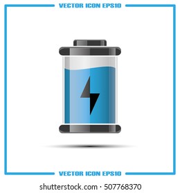 battery icon vector EPS 10, abstract sign charger flat design,  illustration modern isolated badge for website or app - stock info graphics