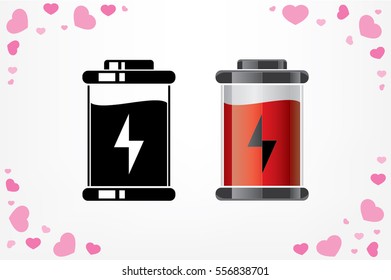 battery icon vector EPS 10, abstract sign charger flat design,  illustration modern isolated badge for website or app - stock info graphics.