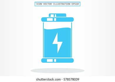 battery icon vector EPS 10, abstract sign charger flat design,  illustration modern isolated badge for website or app - stock info graphics.