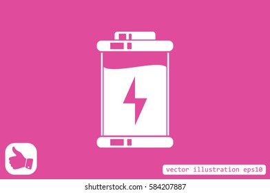 battery icon vector EPS 10, abstract sign charger flat design,  illustration modern isolated badge for website or app - stock info graphics