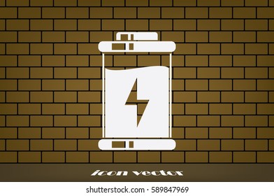 battery icon vector EPS 10, abstract sign charger flat design,  illustration modern isolated badge for website or app - stock info graphics