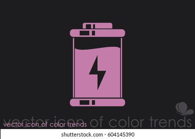 battery icon vector EPS 10, abstract sign charger flat design,  illustration modern isolated badge for website or app - stock info graphics.